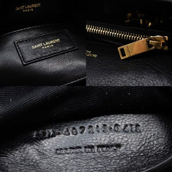 Saint Laurent Matelasse Monogram Medium College Black Leather Shoulder Bag YSL - Picture 10 of 12